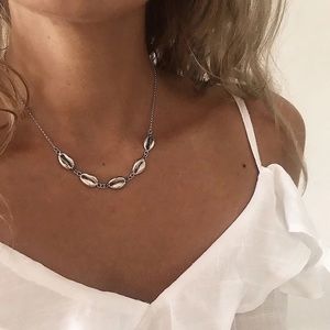 New silver Cowrie Shell bead Necklace
